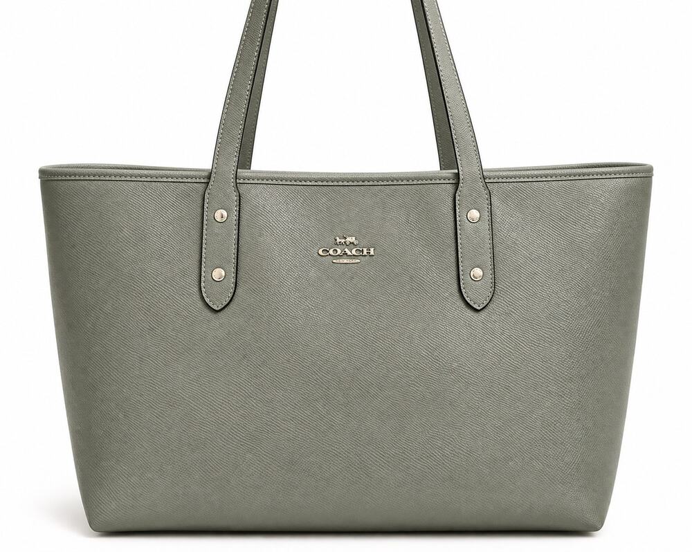 Coach G1978-F58846 City Zip Tote Shoulder Bag Purse - Gray/Sage
